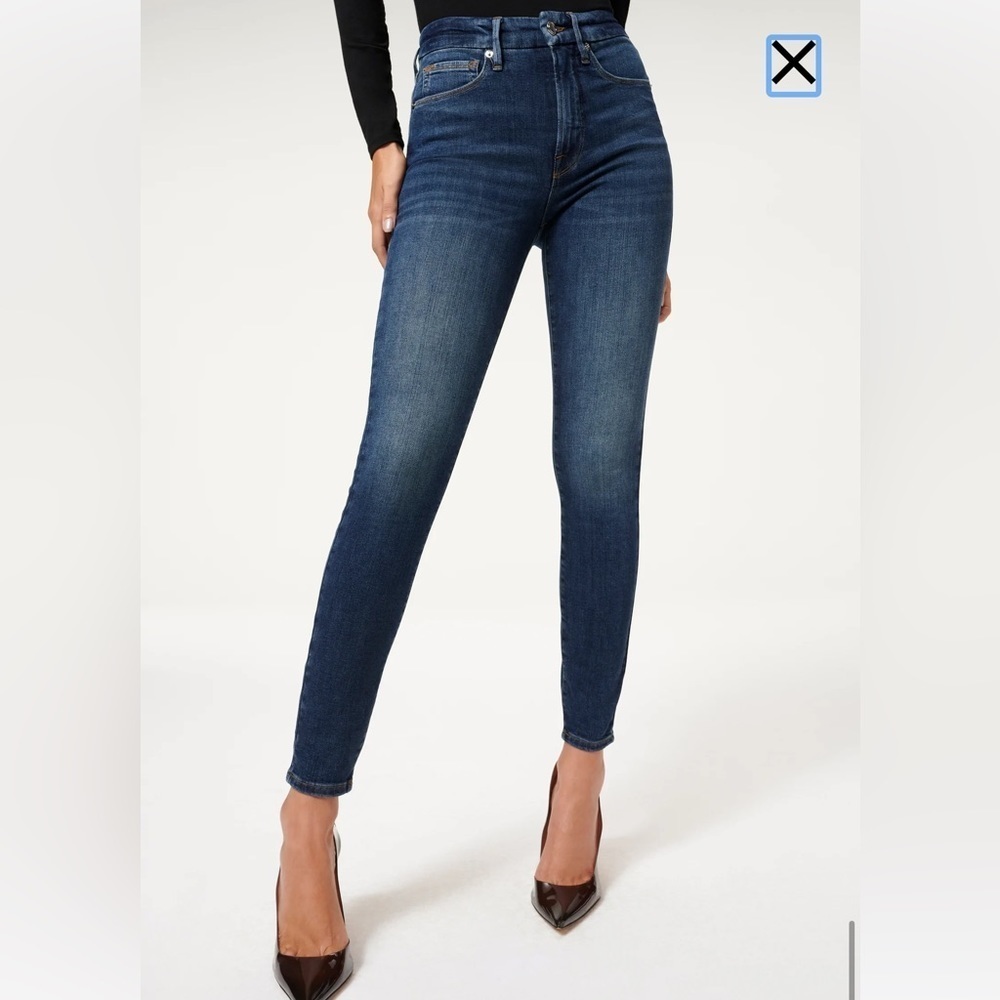 Good American Good Legs Blue 265 Distressed High Rise Skinny Jeans - Picture 2 of 10